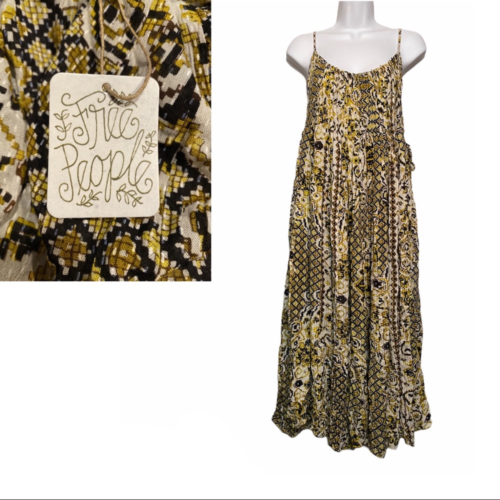 FREE PEOPLE maxi strappy boho dress